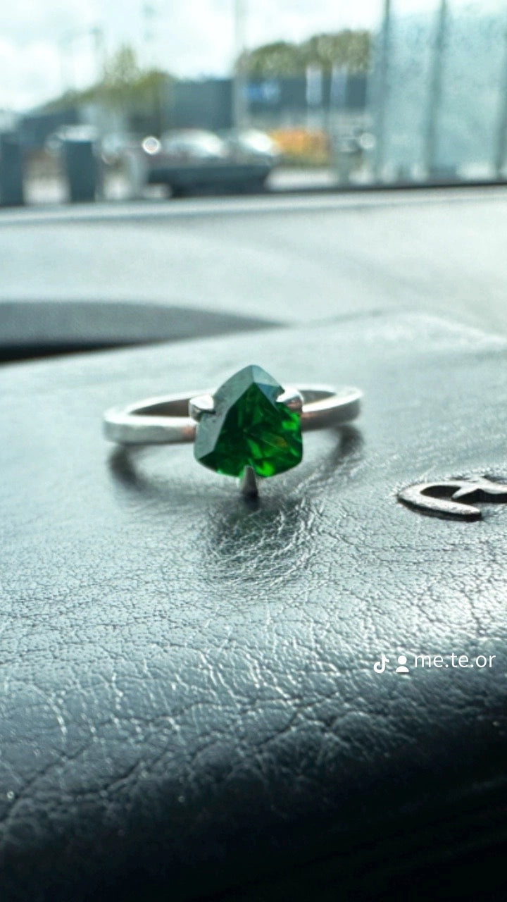 Ring with triangle emerald